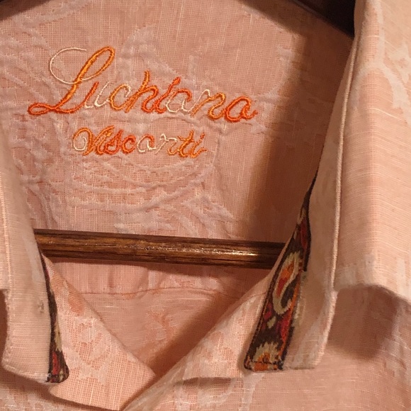 LUCHIANO VISCONTI 100% LINEN LONG SLEEVE SHIRT - Picture 5 of 16